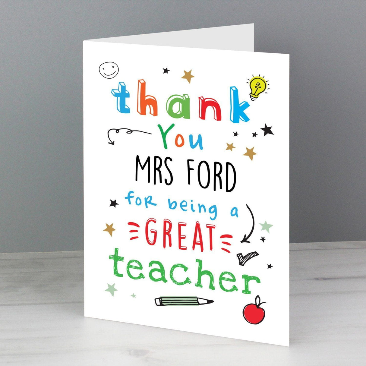 Personalised Thank You Teacher Card: 2 - Greeting Cards By Gift Moments