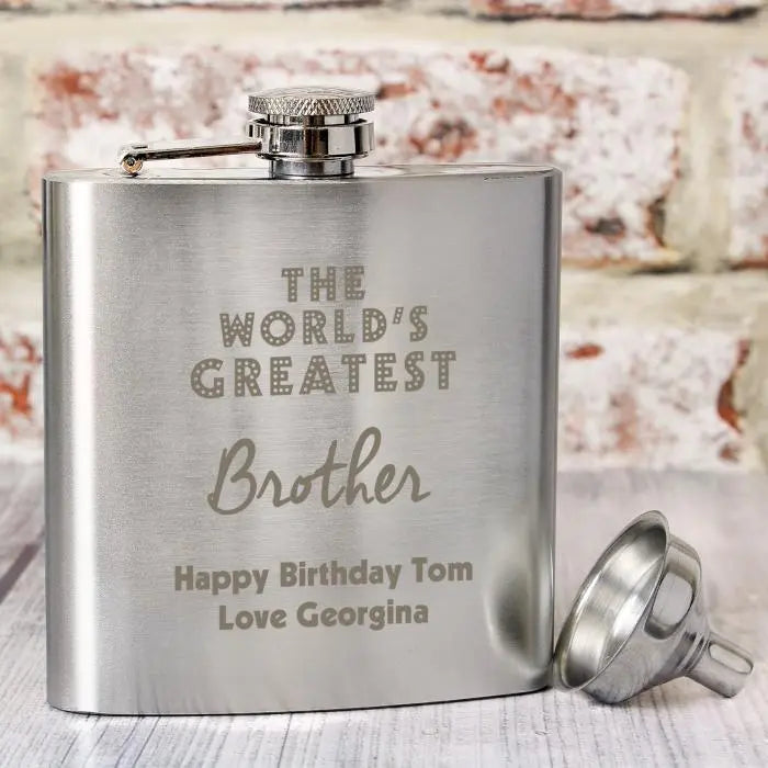 Personalised ’The World’s Greatest’ Hip Flask: 6 - Hip Flasks By Gift Moments