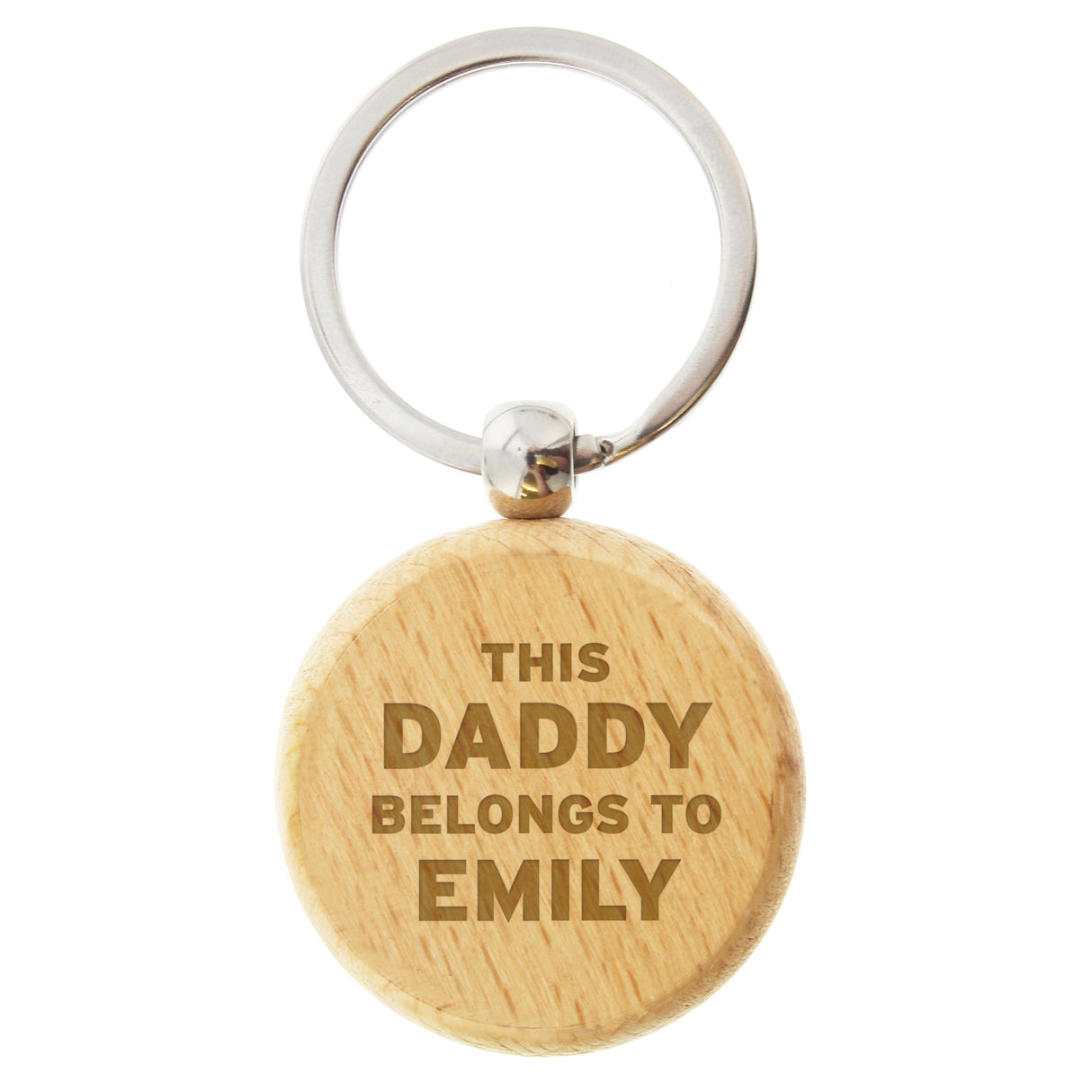Personalised This...Belongs To Wooden Keyring: 4 - Keyrings By Gift Moments