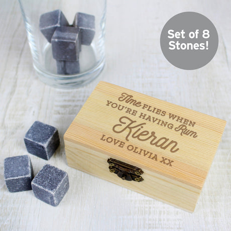 Personalised Time Flies When You’re Having Rum Cooling Stones: 2 - Barware By Gift Moments
