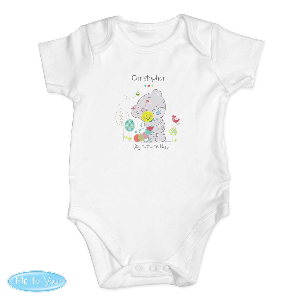 Personalised Tiny Tatty Teddy Cuddle Bug 0-3 Months Baby Vest: 2 - Baby Clothing