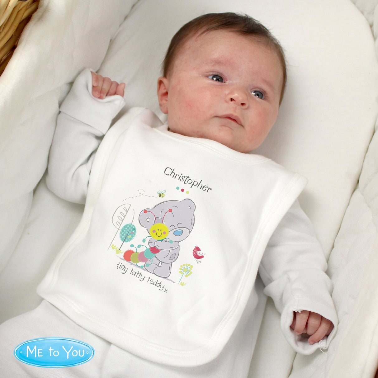 Personalised Tiny Tatty Teddy Cuddle Bug Bib: 1 - Baby Clothing