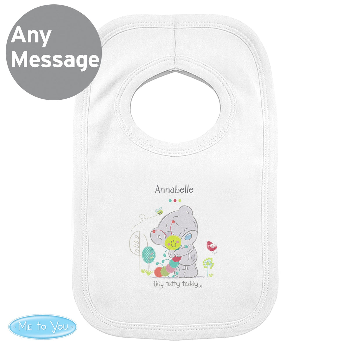 Personalised Tiny Tatty Teddy Cuddle Bug Bib: 4 - Baby Clothing