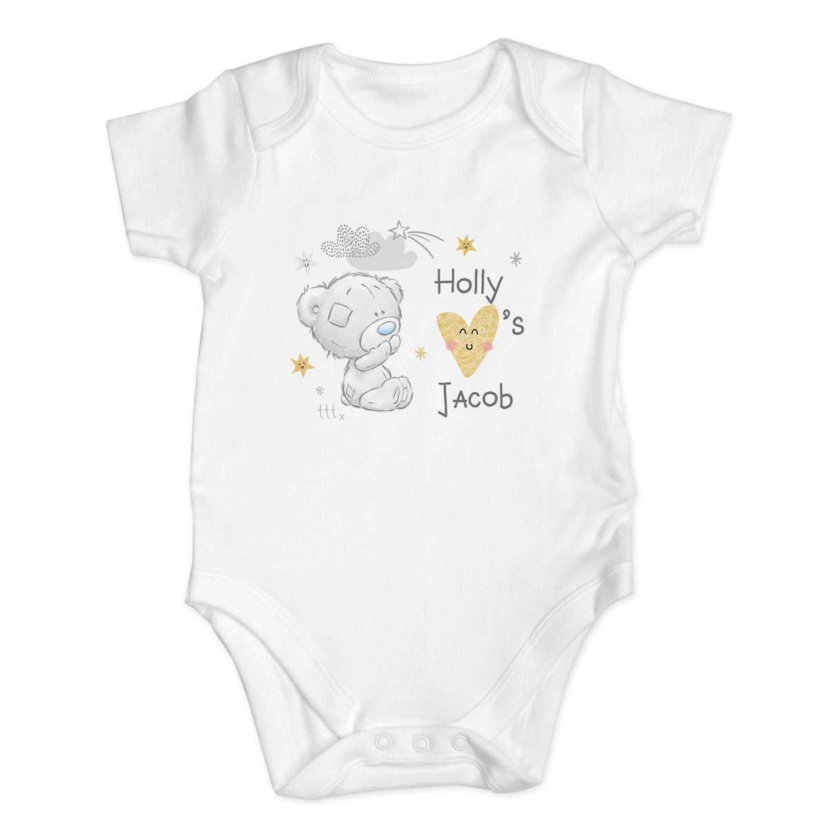 Personalised Tiny Tatty Teddy I Heart 0-3 Months Baby Vest: 2 - Baby Clothing