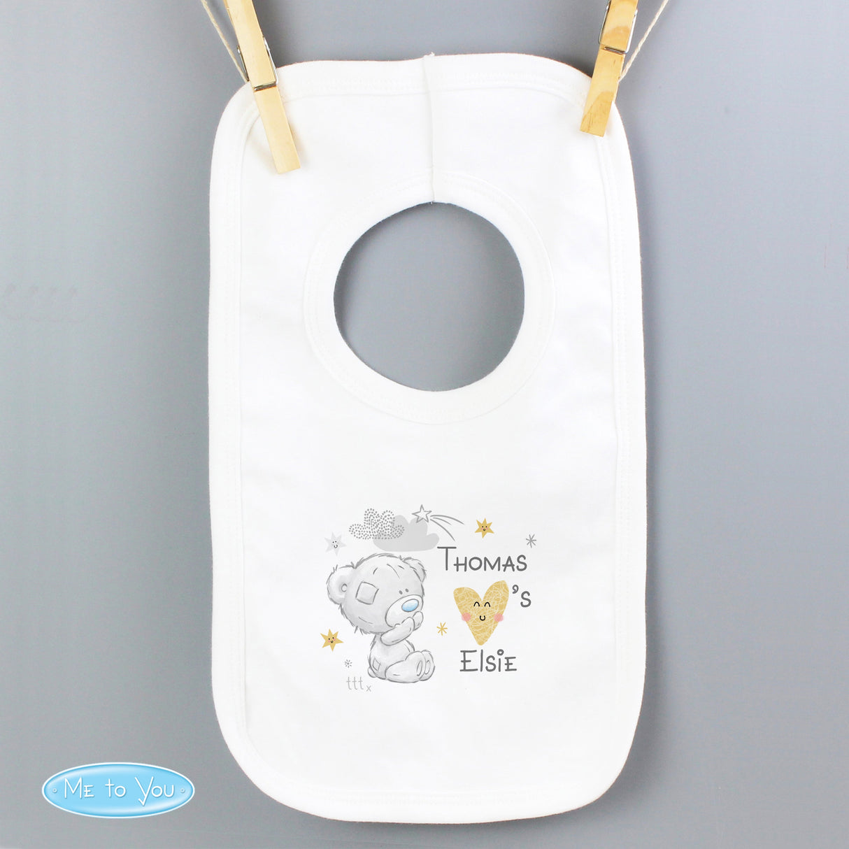 Personalised Tiny Tatty Teddy I Heart Baby Bib: 5 - Baby Clothing