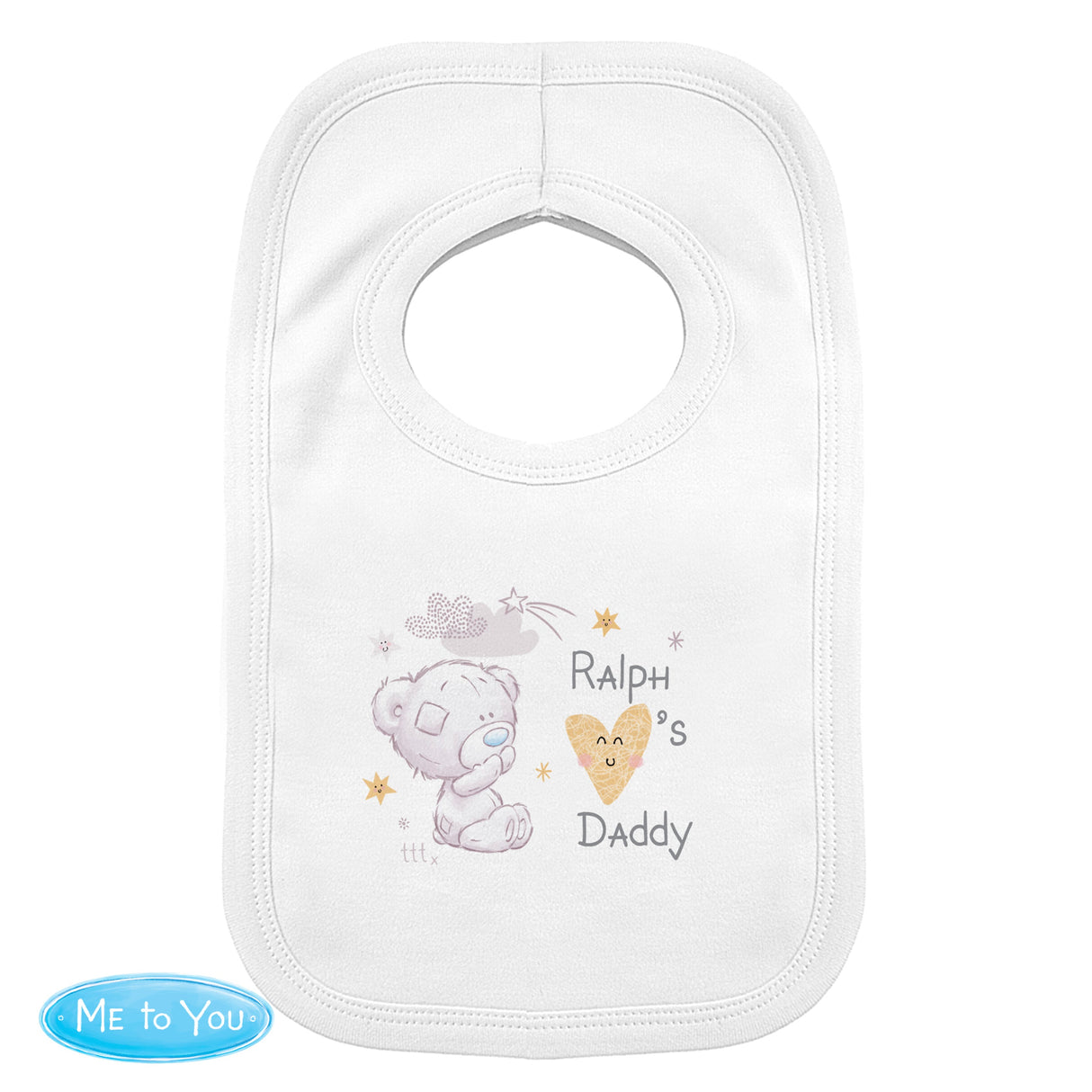 Personalised Tiny Tatty Teddy I Heart Baby Bib: 2 - Baby Clothing