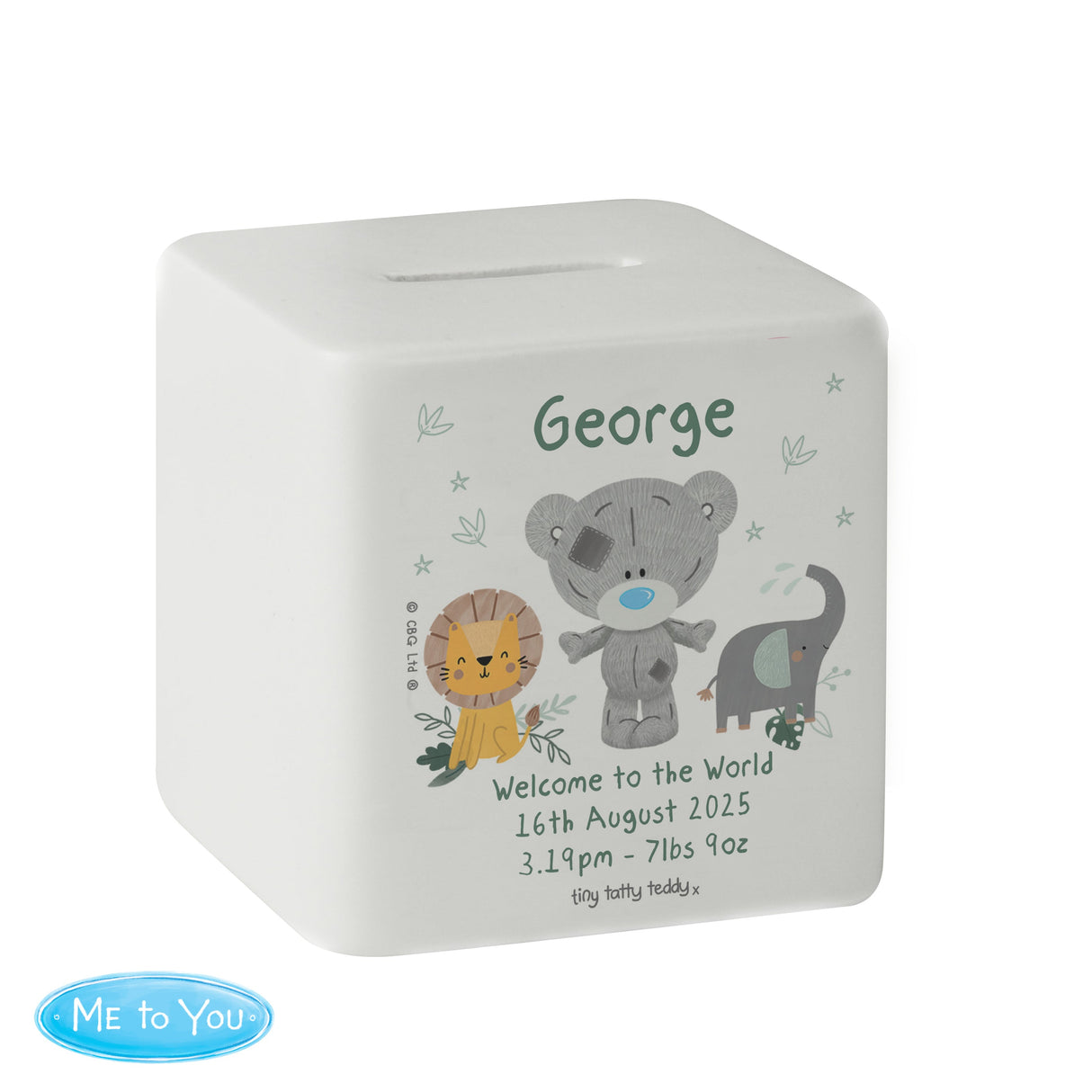 Personalised Tiny Tatty Teddy Jungle Animals Money Box - Shop Money Boxes At Gift Moments - 5