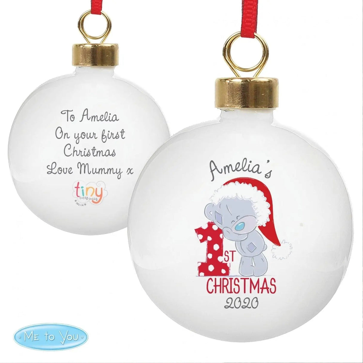Personalised Tiny Tatty Teddy ’My 1st Christmas’ Bauble: 4 - Christmas Baubles