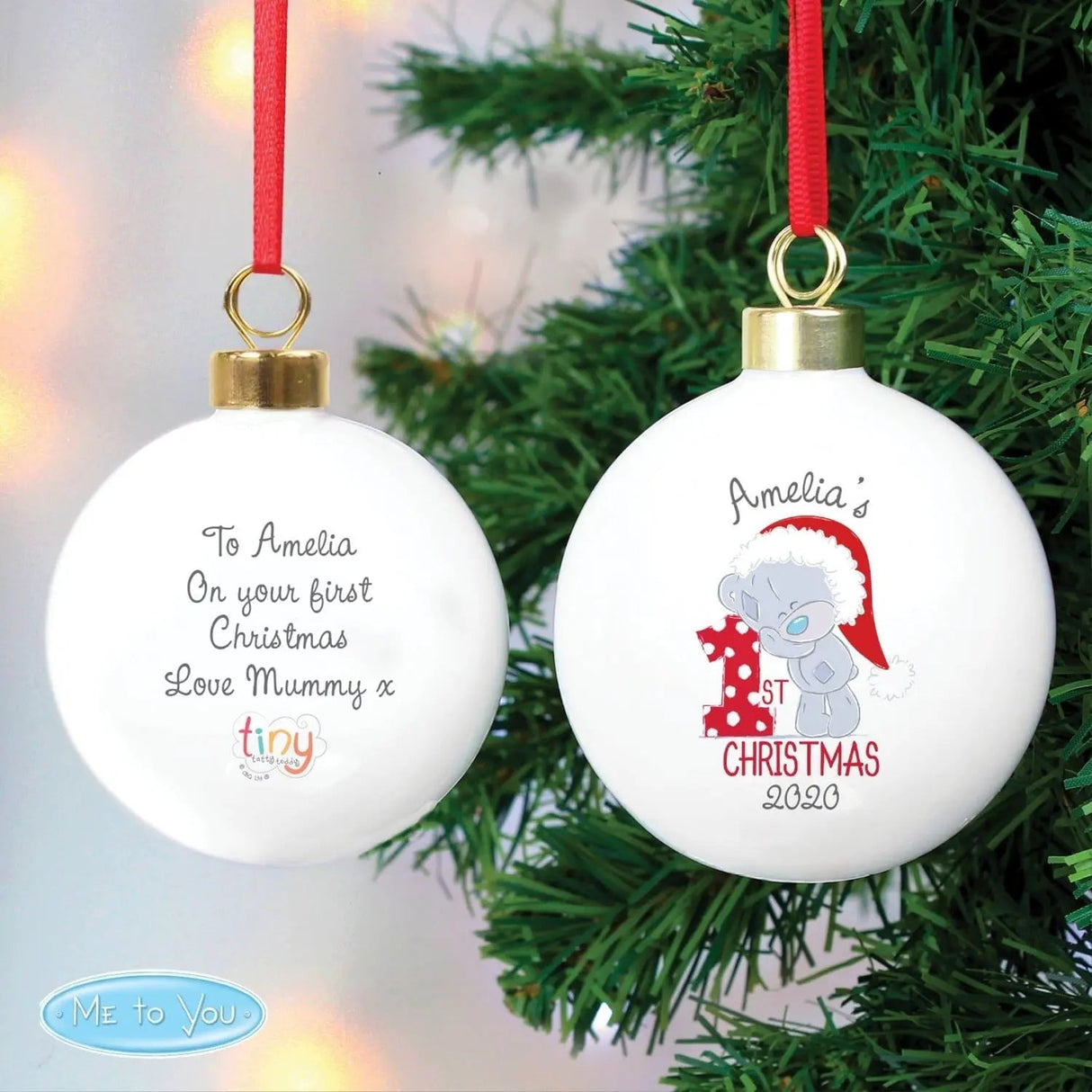 Personalised Tiny Tatty Teddy ’My 1st Christmas’ Bauble: 1 - Christmas Baubles