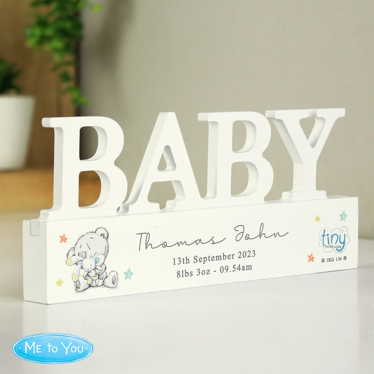 Personalised Tiny Tatty Teddy Wooden Baby Ornament - Shop Ornaments At Gift Moments - 2
