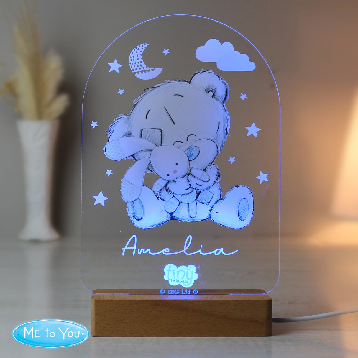 Personalised Tiny Tatty Teddy Wooden Based LED Light: 5 - LED Lighting