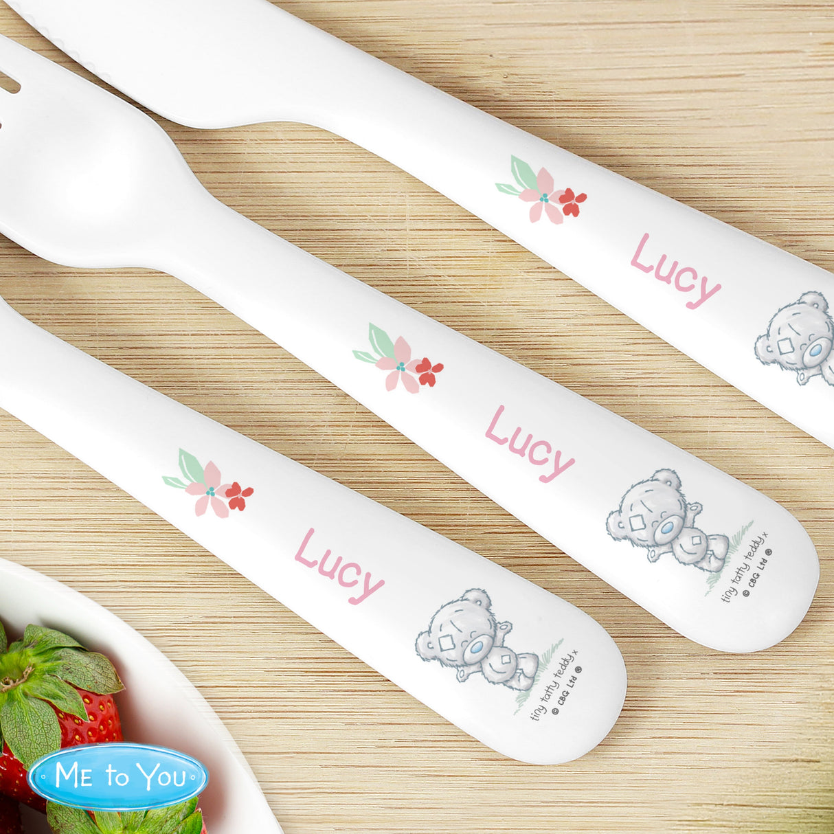Personalised Tiny Tatty Teddy Woodland Animal Cutlery Set - Shop Cutlery Sets At Gift Moments - 3