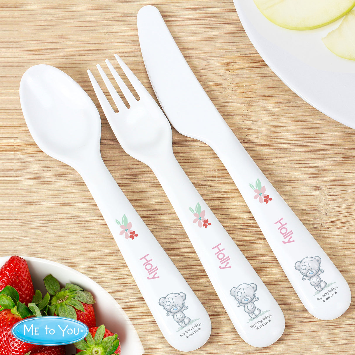 Personalised Tiny Tatty Teddy Woodland Animal Cutlery Set - Shop Cutlery Sets At Gift Moments - 1