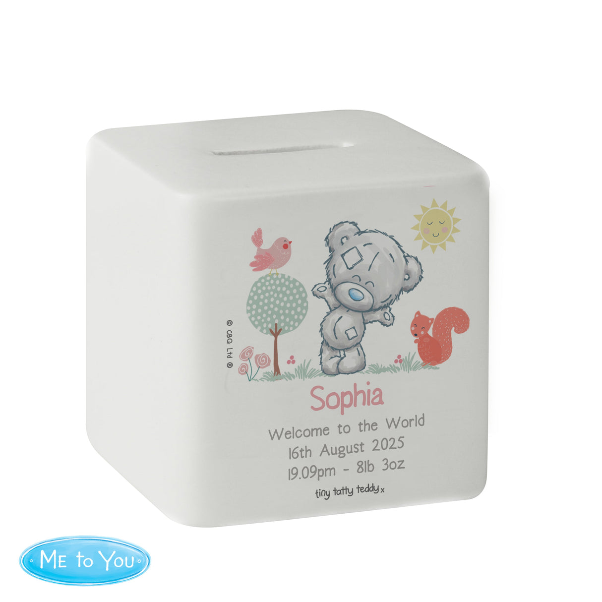 Personalised Tiny Tatty Teddy Woodland Animal Money Box - Shop Money Boxes At Gift Moments - 5