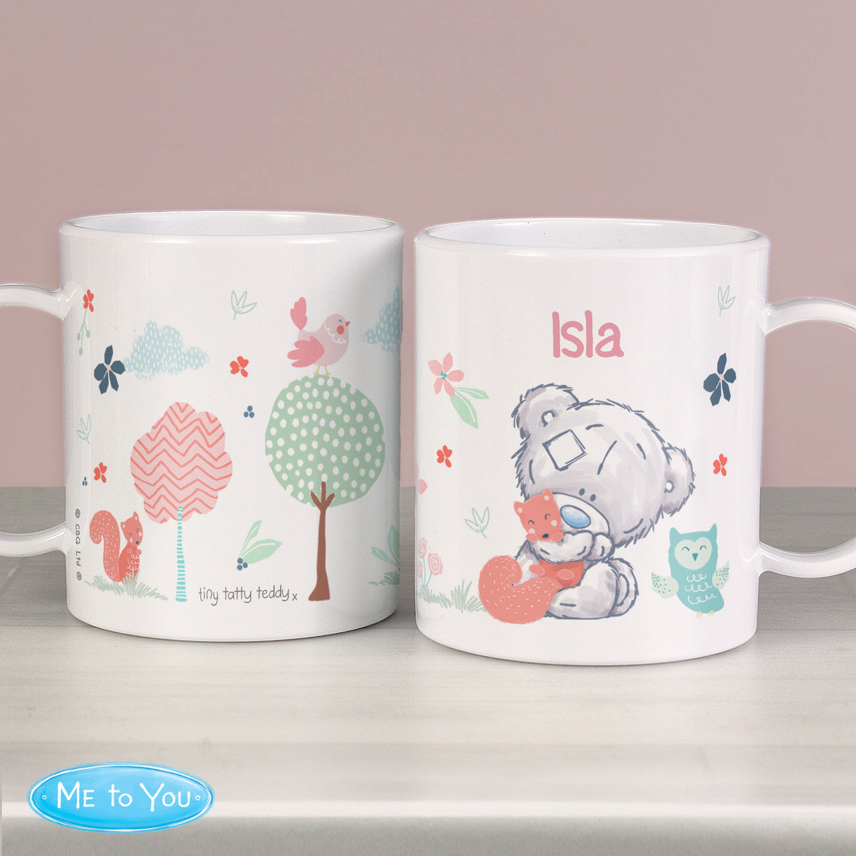 Personalised Tiny Tatty Teddy Woodland Animal Mug - Shop Plastic Mugs At Gift Moments - 1