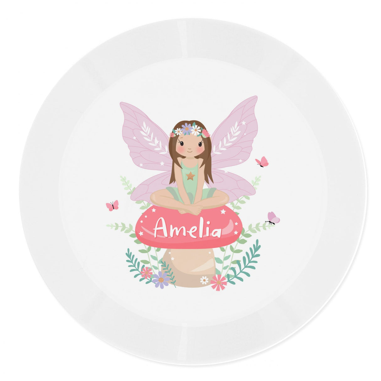 Personalised Toadstool Fairy Plastic Plate: 3 - Tableware By Gift Moments