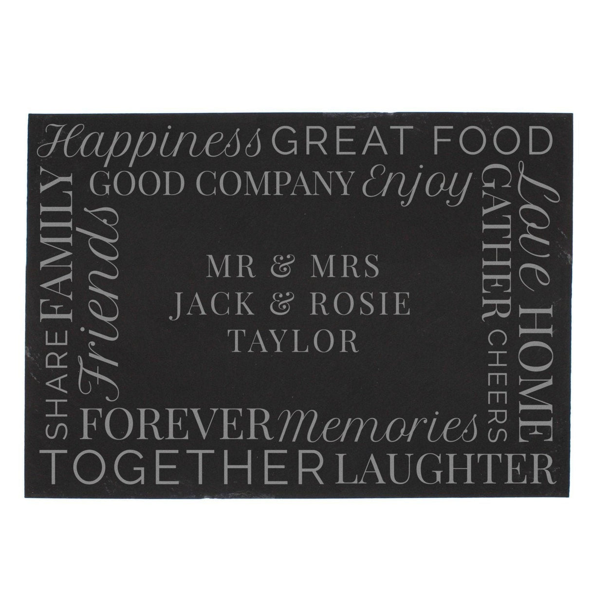 Personalised ’Together’ Slate Placemat: 3 - Placemats By Gift Moments