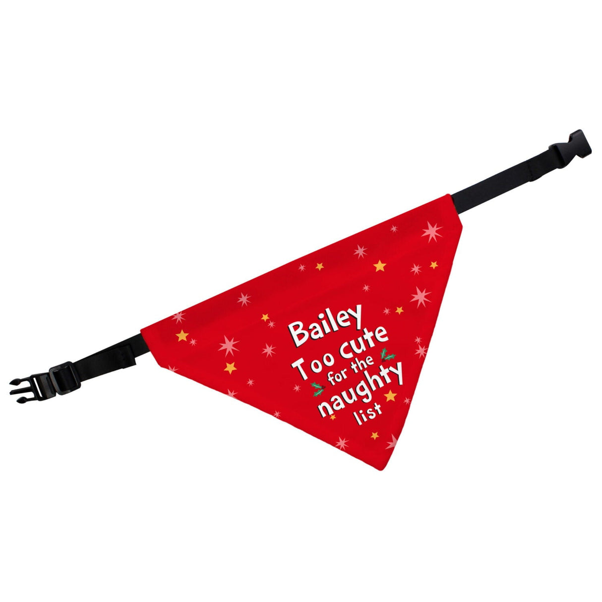 Personalised ’Too cute for the naughty list’ Dog Bandana: 4 - Pet Products By Gift Moments