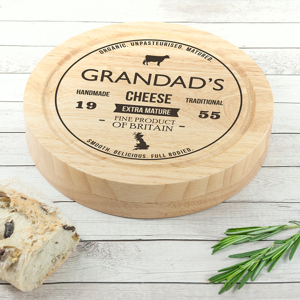 Personalised Traditional Brand Cheese Board Set: 4 - Cheese Boards By Gift Moments