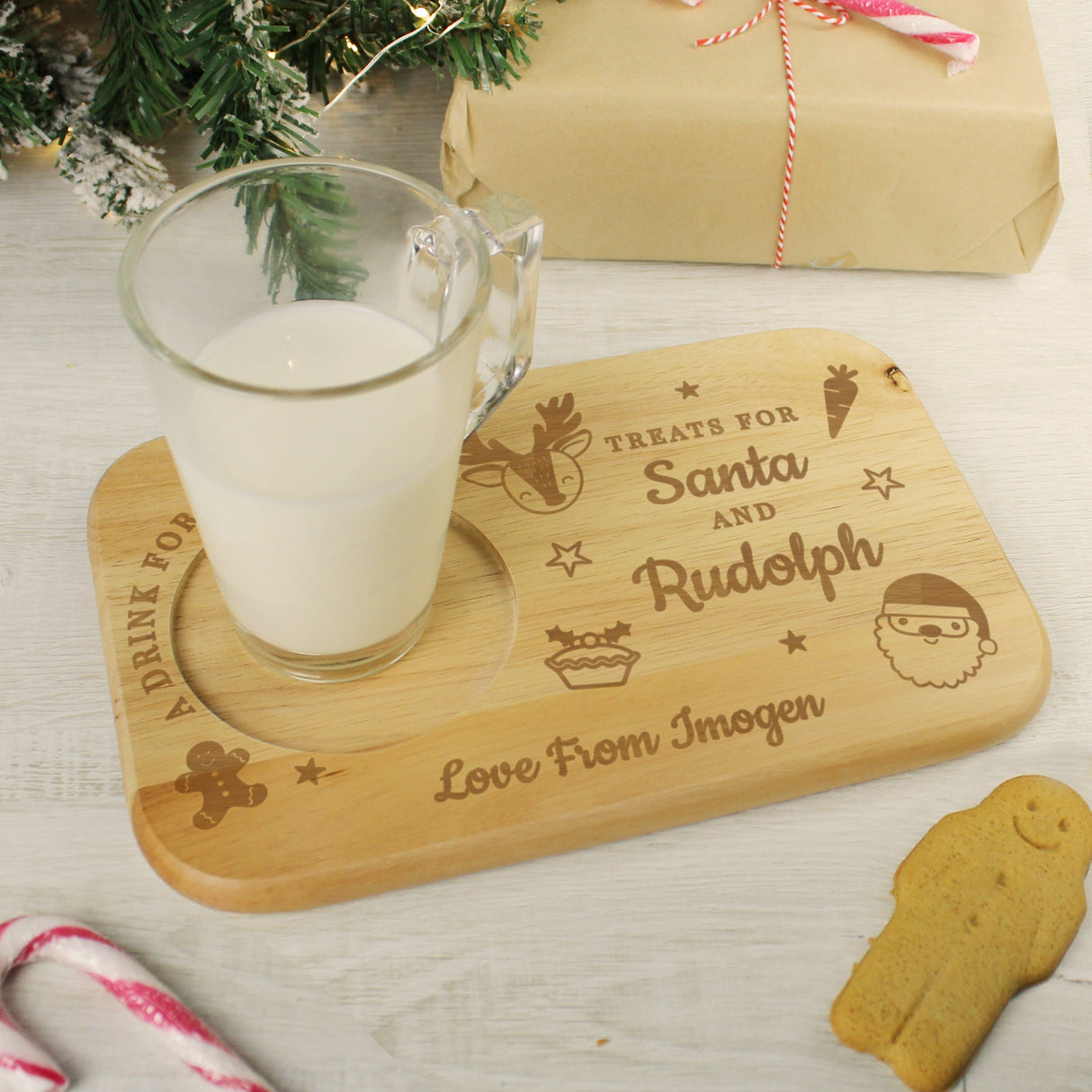 Personalised Treats for Santa Coaster Tray: 1 - Coasters By Gift Moments