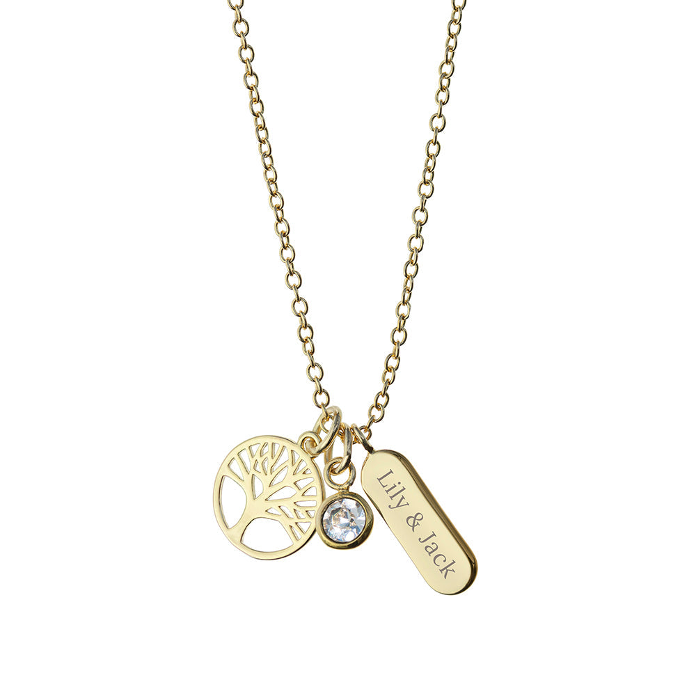 Personalised Tree of Life Charms Necklace: 3 - Necklaces By Gift Moments