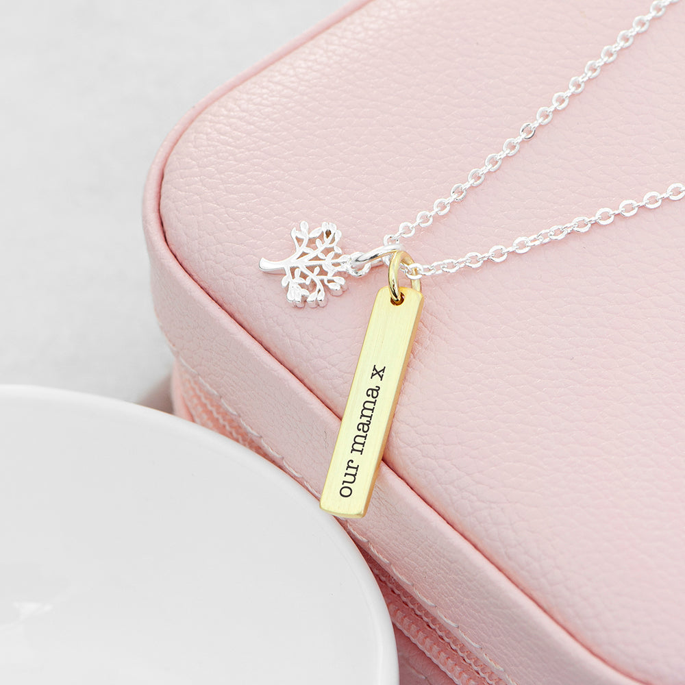 Personalised Tree of Life Vertical Bar Necklaces: 6 - Necklaces By Gift Moments