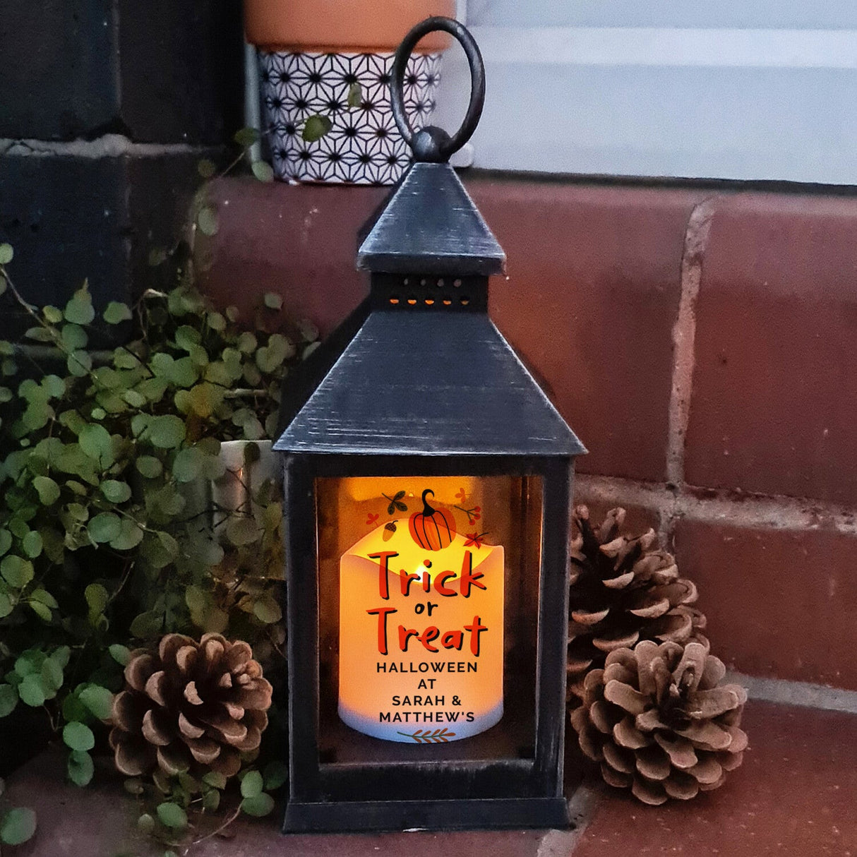 Personalised Trick or Treat Lantern: 1 - LED Lighting By Gift Moments
