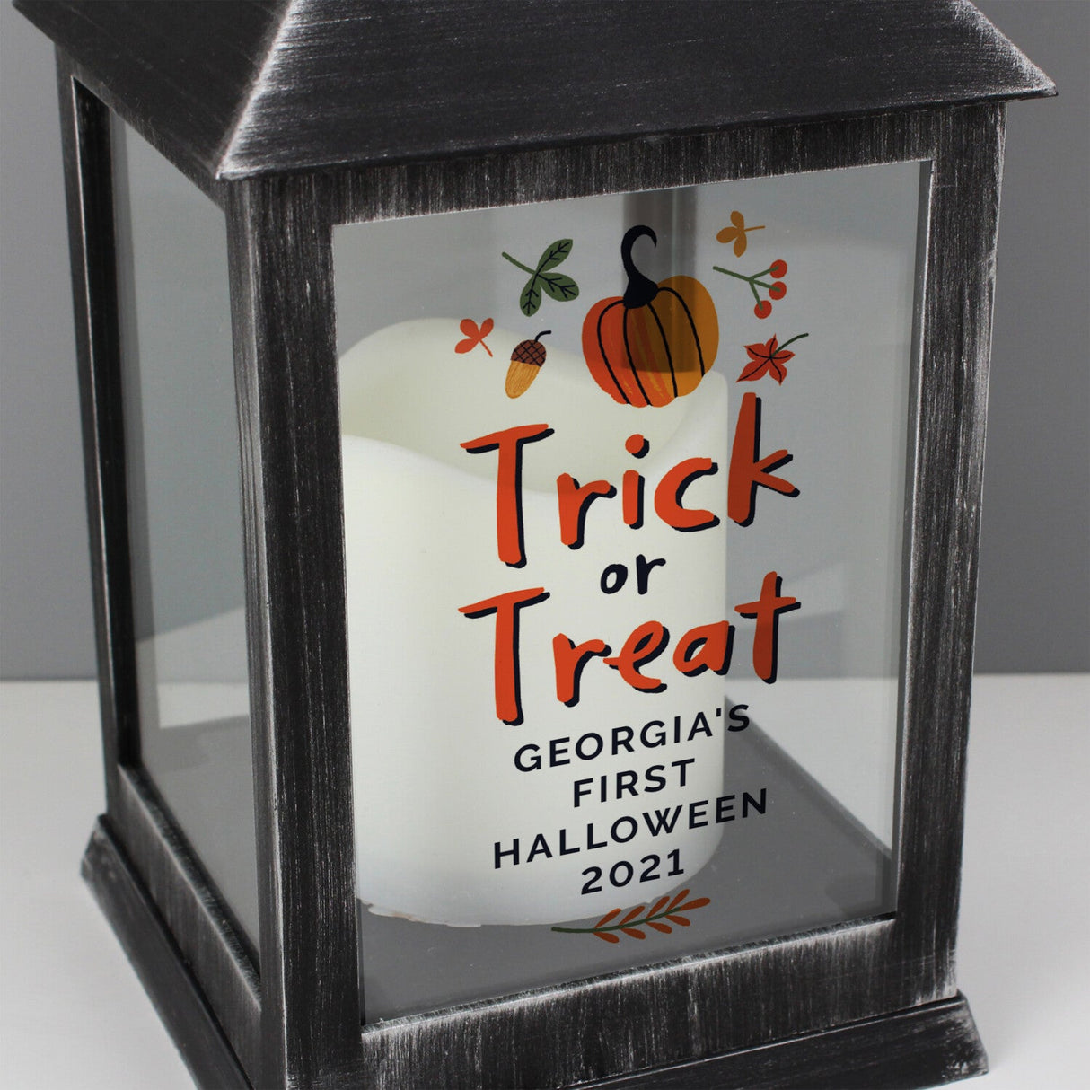 Personalised Trick or Treat Lantern: 3 - LED Lighting By Gift Moments