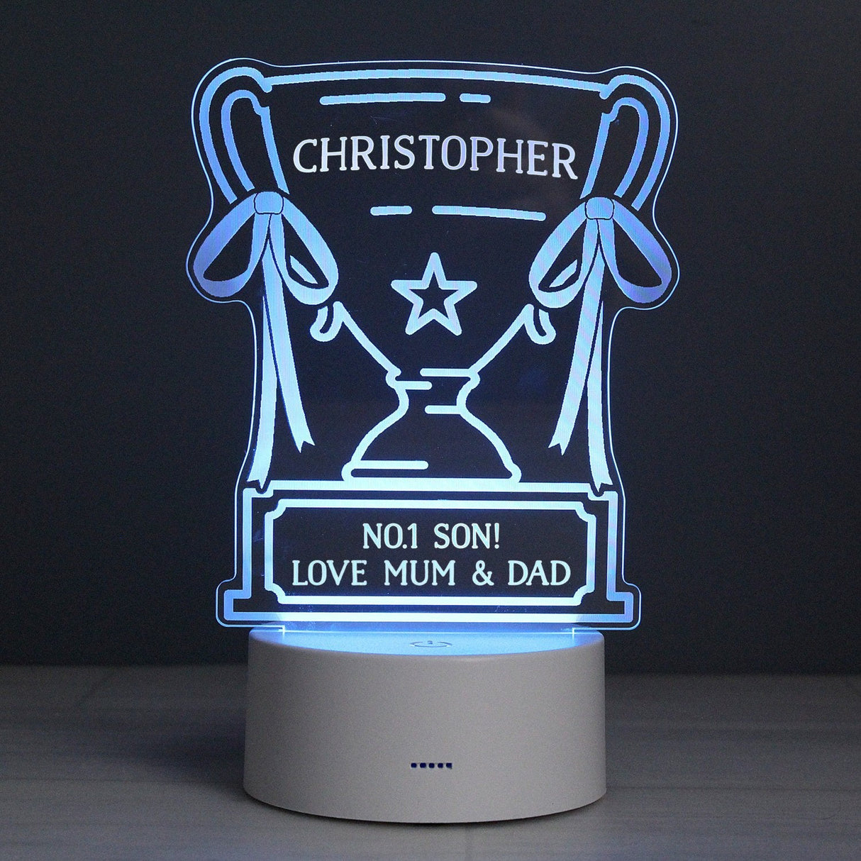 Personalised Trophy LED Colour Changing Night Light: 6 - LED Lighting By Gift Moments