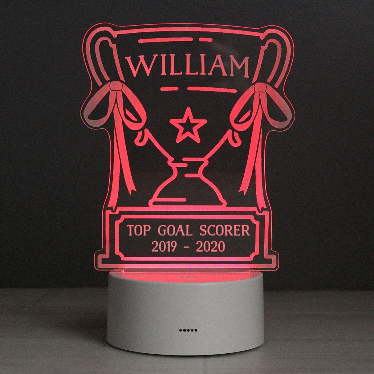 Personalised Trophy LED Colour Changing Night Light: 4 - LED Lighting By Gift Moments