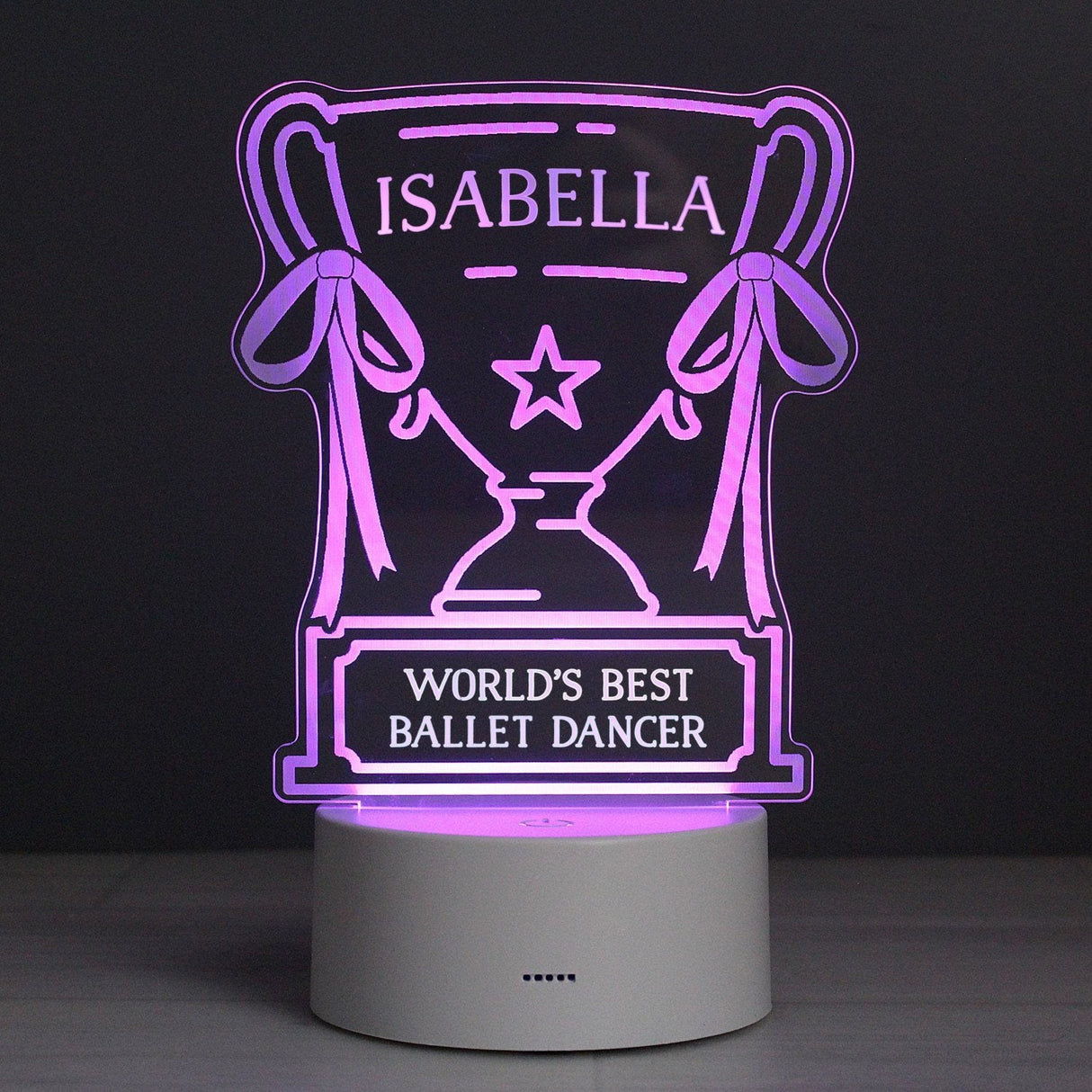 Personalised Trophy LED Colour Changing Night Light: 5 - LED Lighting By Gift Moments