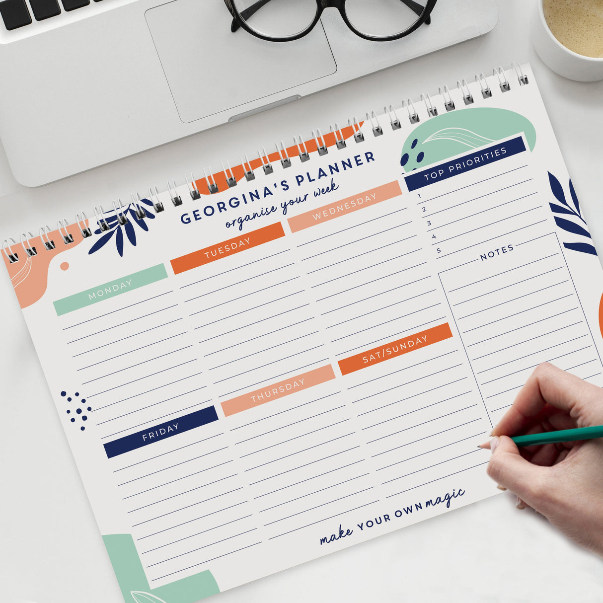 Personalised Tropical A4 Desk Planner - Shop Calendars & Planners At Gift Moments - 5