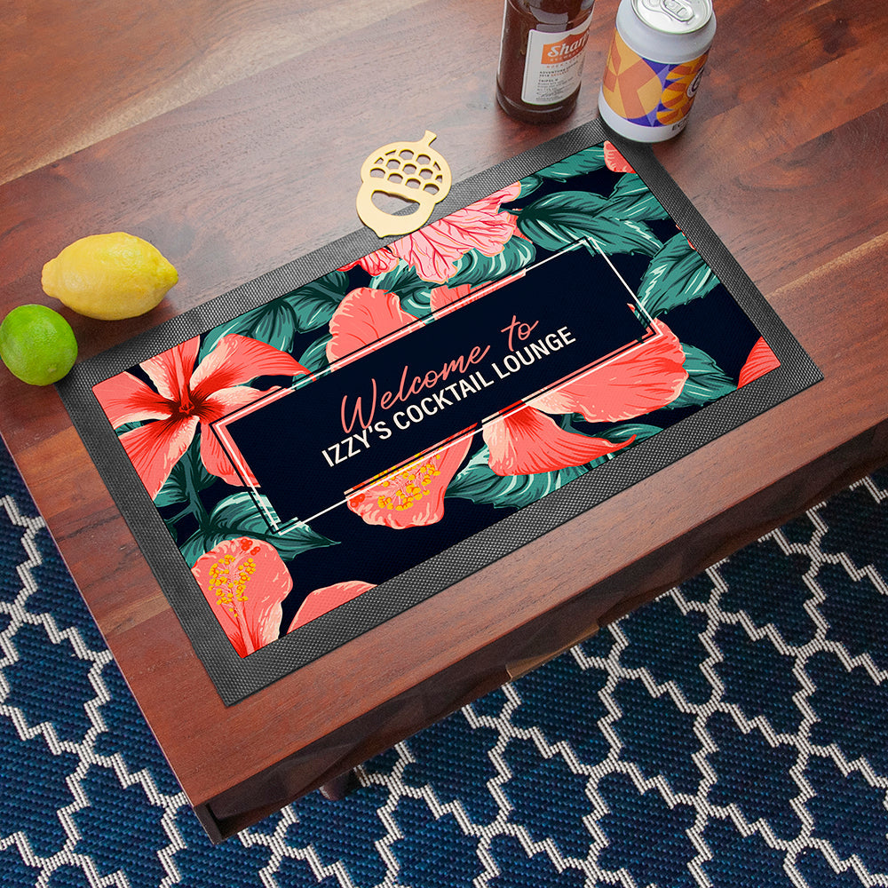 Personalised Tropical Bar Mat: 3 - Barware By Gift Moments