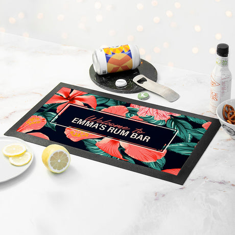 Personalised Tropical Bar Mat: 2 - Barware By Gift Moments