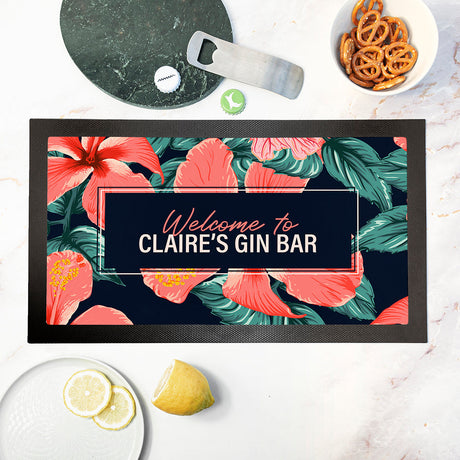 Personalised Tropical Bar Mat: 1 - Barware By Gift Moments