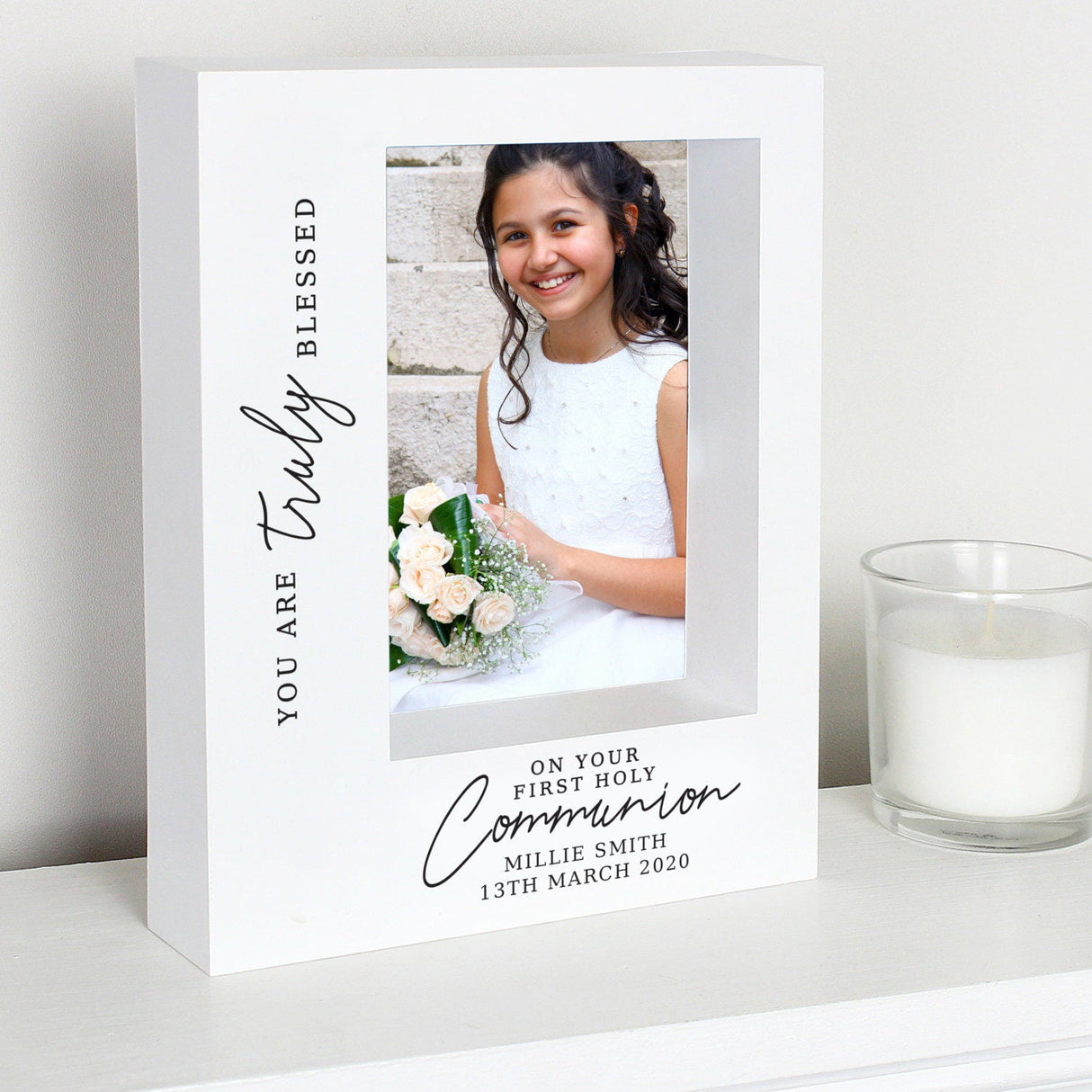 Personalised ’Truly Blessed’ First Holy Communion 5x7 Box Photo Frame: 2 - Photo Frames By Gift Moments