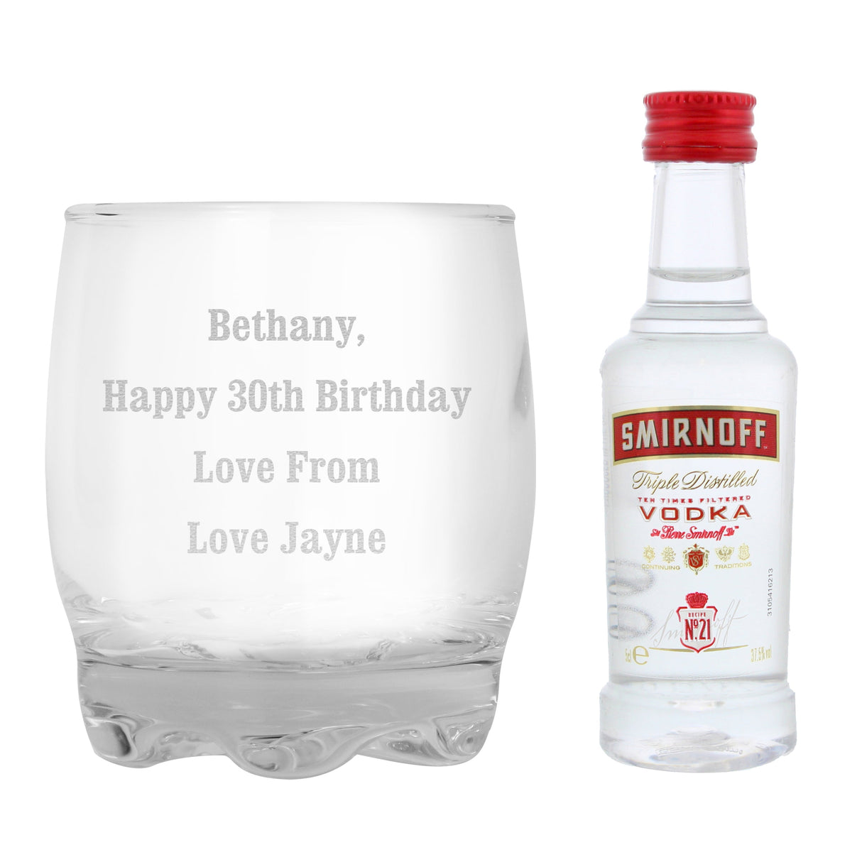 Personalised Tumbler and Smirnoff Vodka Miniature Set: 5 - Alcohol Sets By Gift Moments