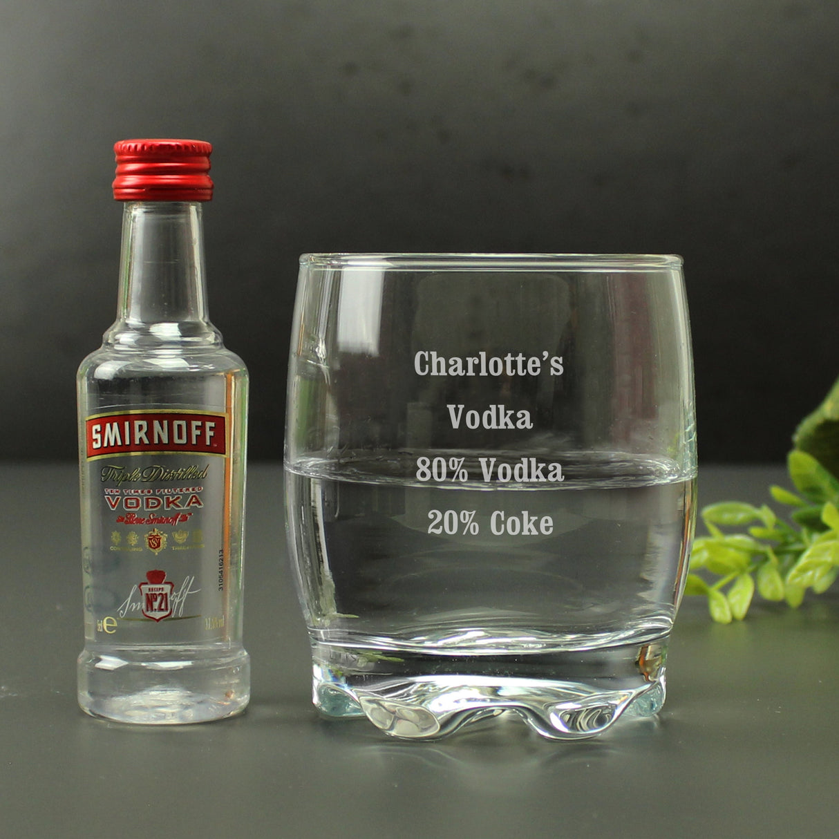 Personalised Tumbler and Smirnoff Vodka Miniature Set: 4 - Alcohol Sets By Gift Moments