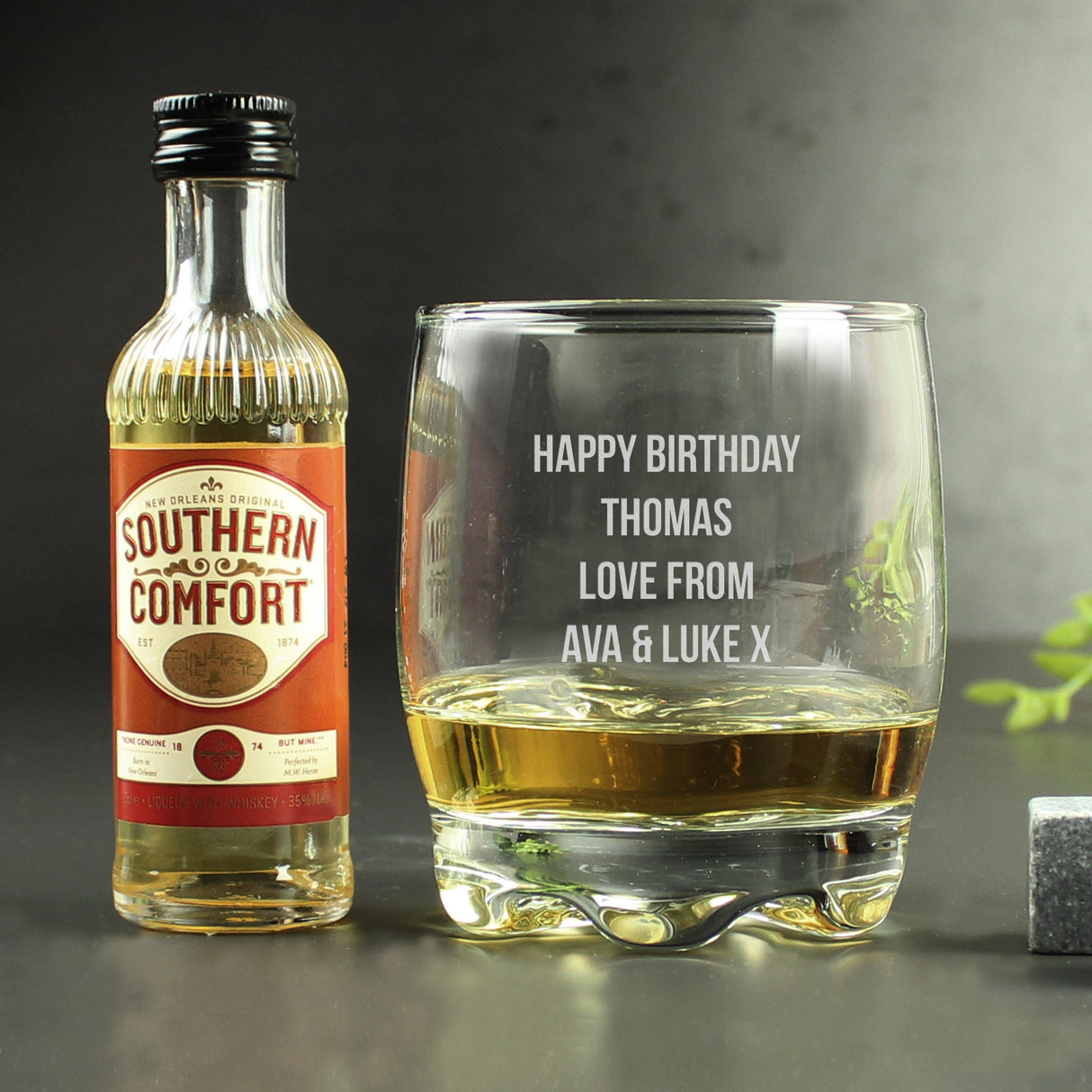 Personalised Tumbler & Southern Comfort Miniature Set: 1 - Alcohol Sets By Gift Moments