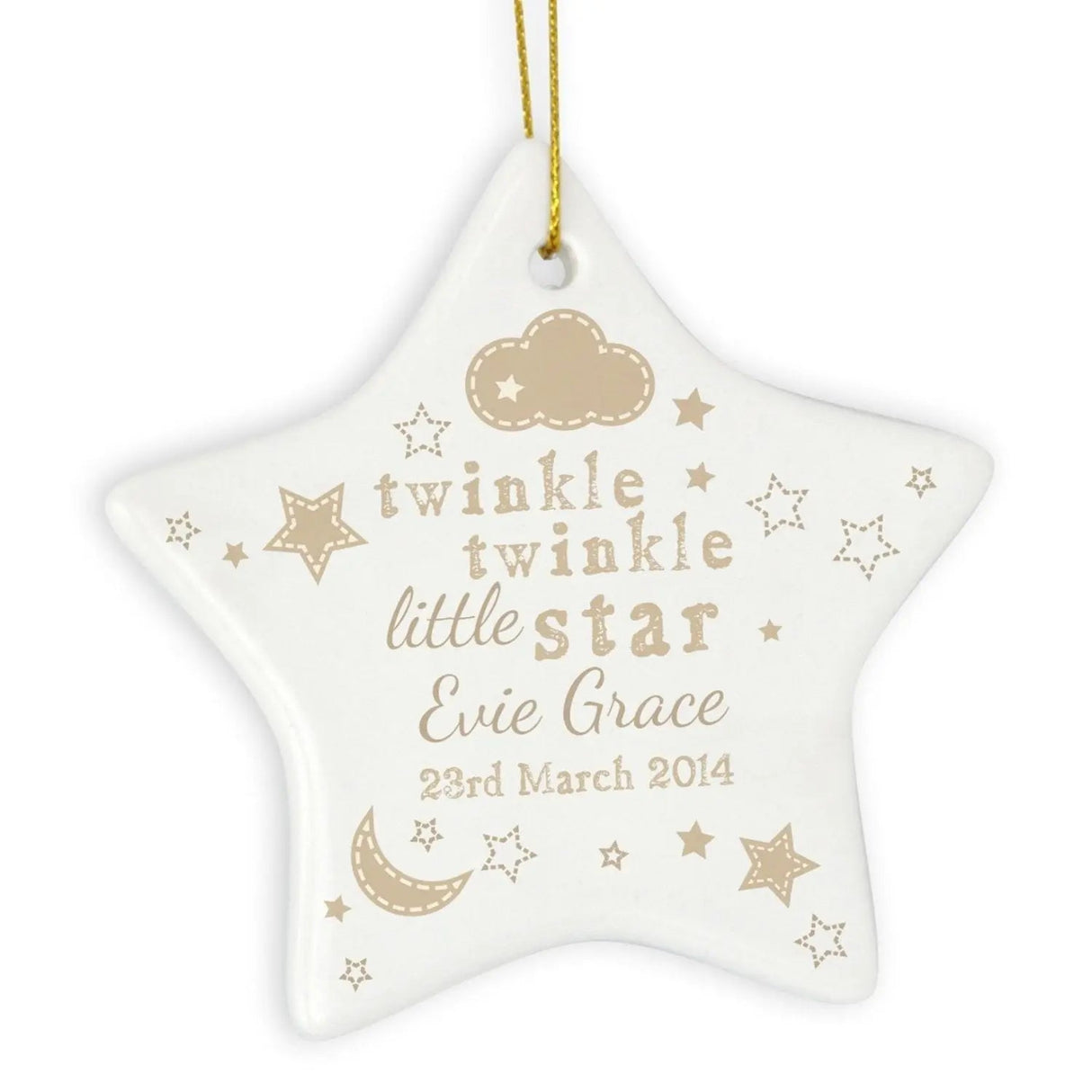 Personalised Twinkle Twinkle Ceramic Star Decoration - Shop Decorations At Gift Moments - 2