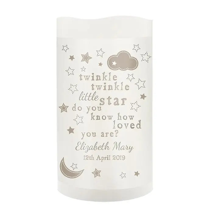 Personalised Twinkle Twinkle Nightlight LED Candle: 4 - LED Lighting By Gift Moments