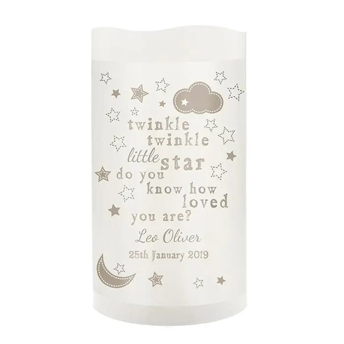 Personalised Twinkle Twinkle Nightlight LED Candle: 3 - LED Lighting By Gift Moments