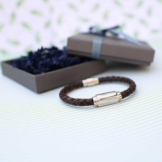 Personalised Twisted Mens Leather Bracelets: 3 - Bracelets By Gift Moments
