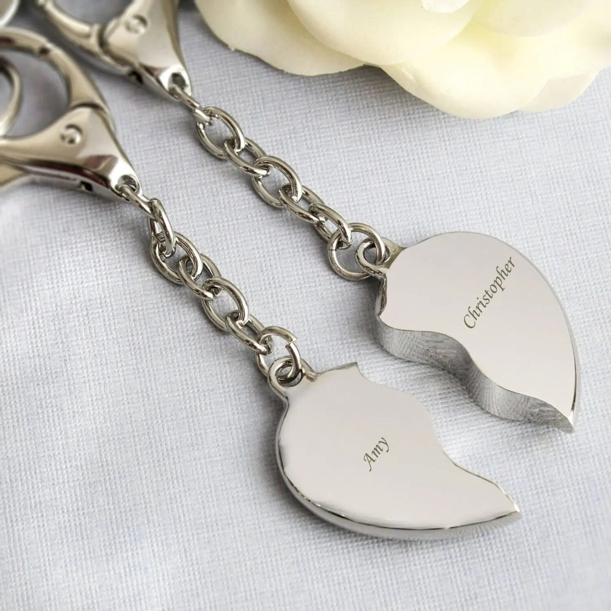 Personalised Two Hearts Keyring - Shop Keyrings At Gift Moments - 1