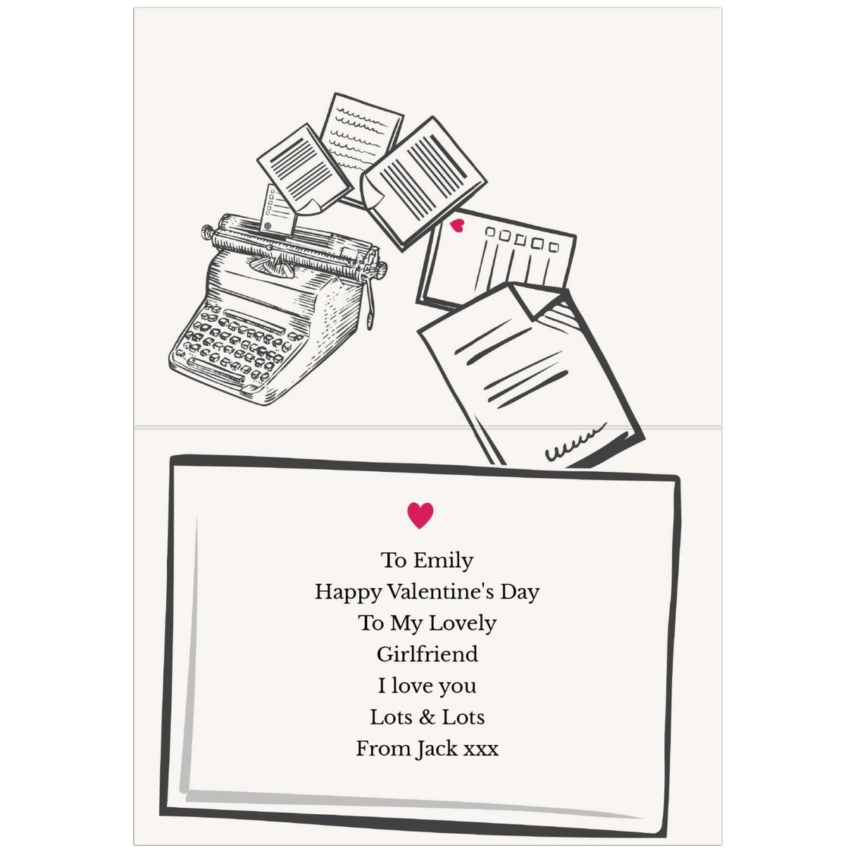 Personalised Just My Type Valentines Card: 4 - Greeting Cards By Gift Moments