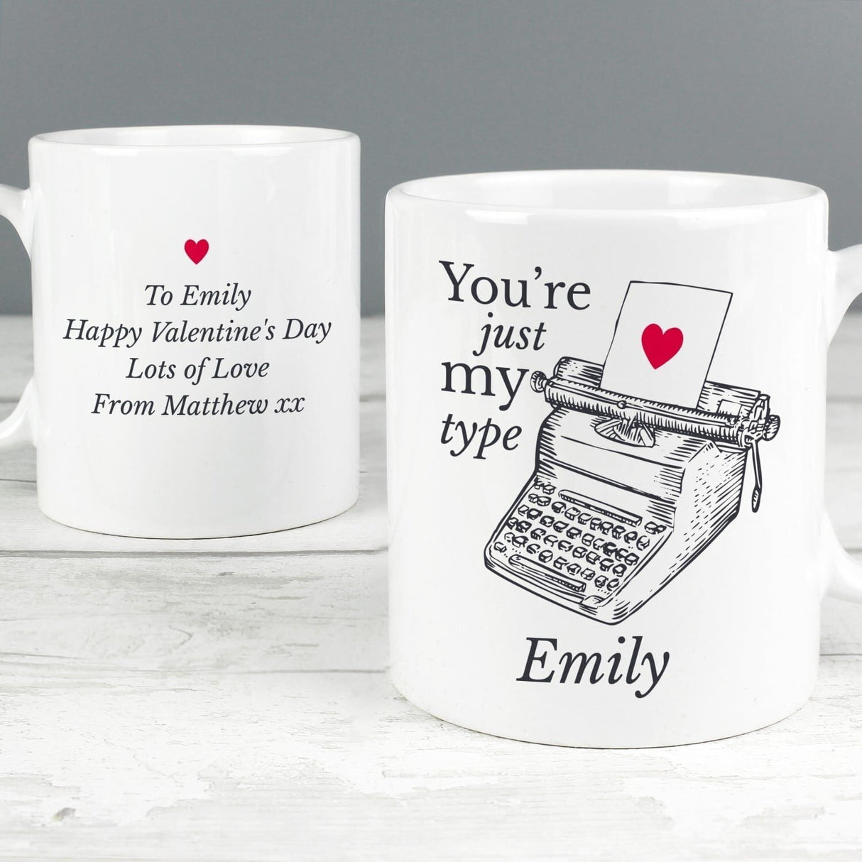 Personalised Just My Type Valentines Mug: 1 - Mugs By Gift Moments