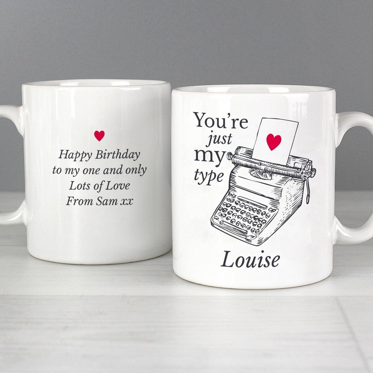 Personalised Just My Type Valentines Mug: 2 - Mugs By Gift Moments
