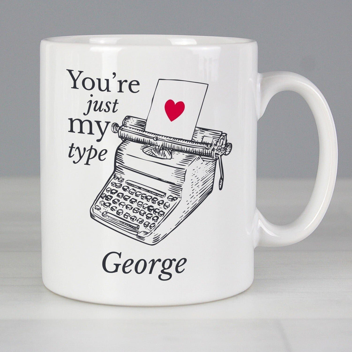 Personalised Just My Type Valentines Mug: 3 - Mugs By Gift Moments