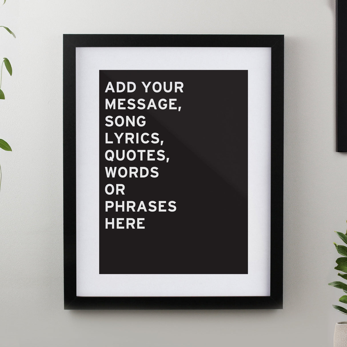 Personalised Typography Framed Prints: 2 - Black - Framed Prints By Gift Moments