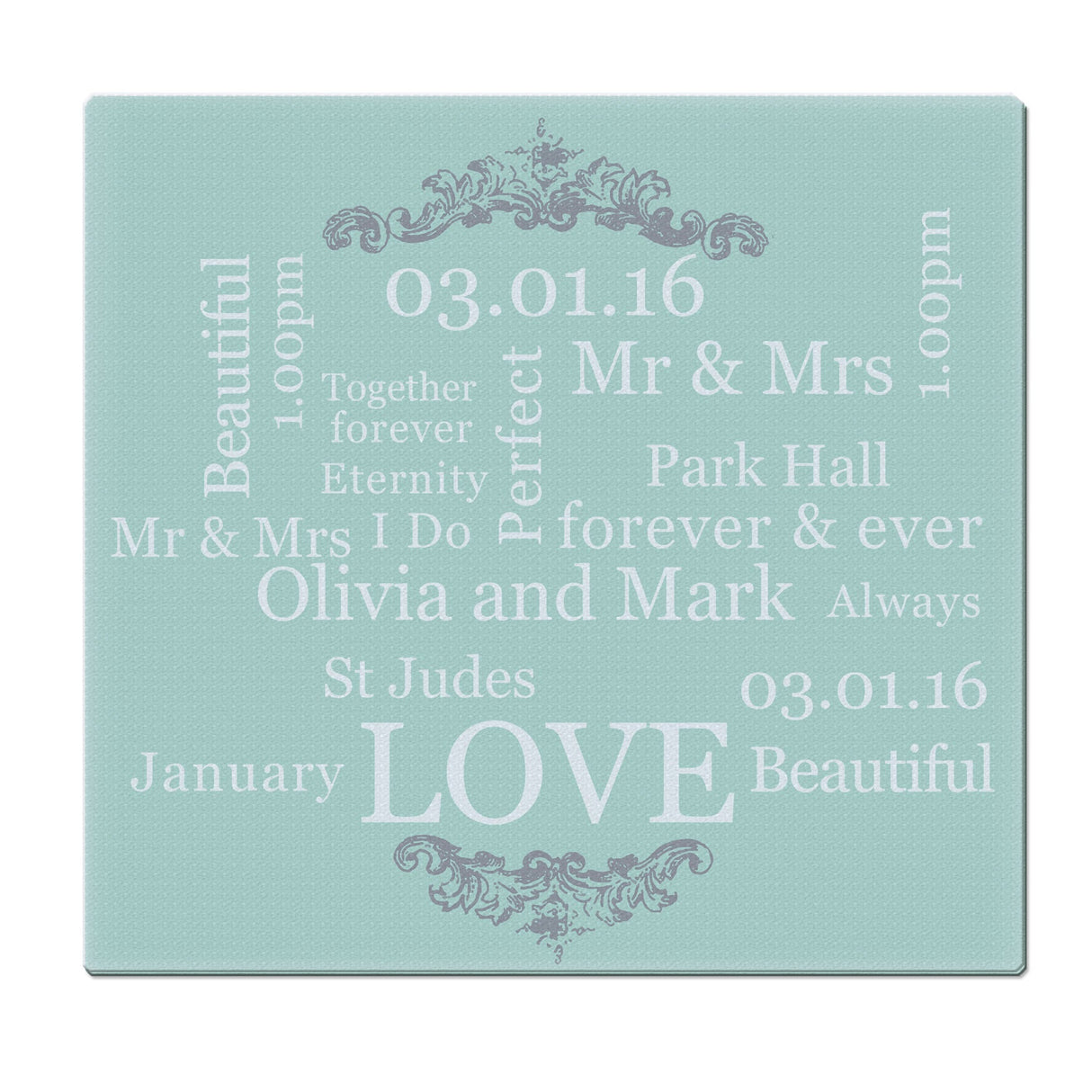 Personalised Typography Glass Chopping Board/Worktop Saver: 2 - Chopping Boards By Gift Moments